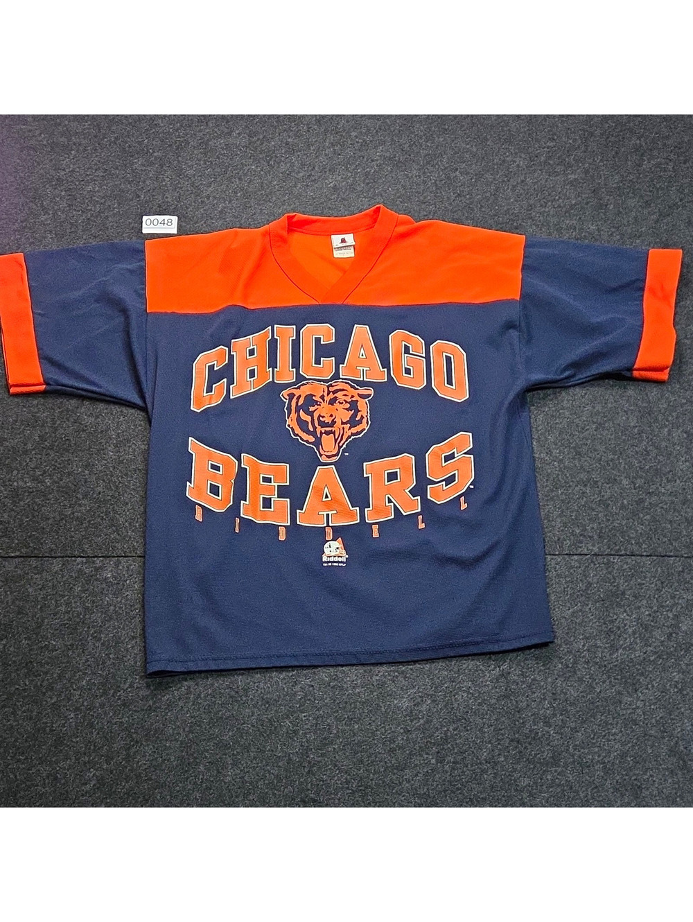 Riddell Chicago Bears NFL Football V-Neck Jersey Blue/Orange Mens L